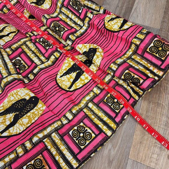 Li Li's Creations African Bird Print Midi Skirt Women's Large Cotton Multicolor - Picture 10 of 11